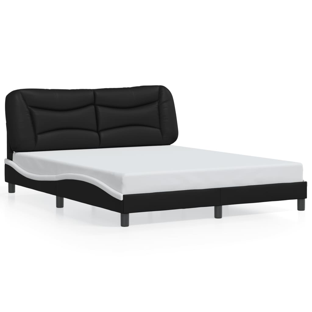 8721012356887_g_en_hd_3 vidaXL Bed Frame with LED without Mattress "Hvar" Black and White 152x203 cm Queen - Image 5