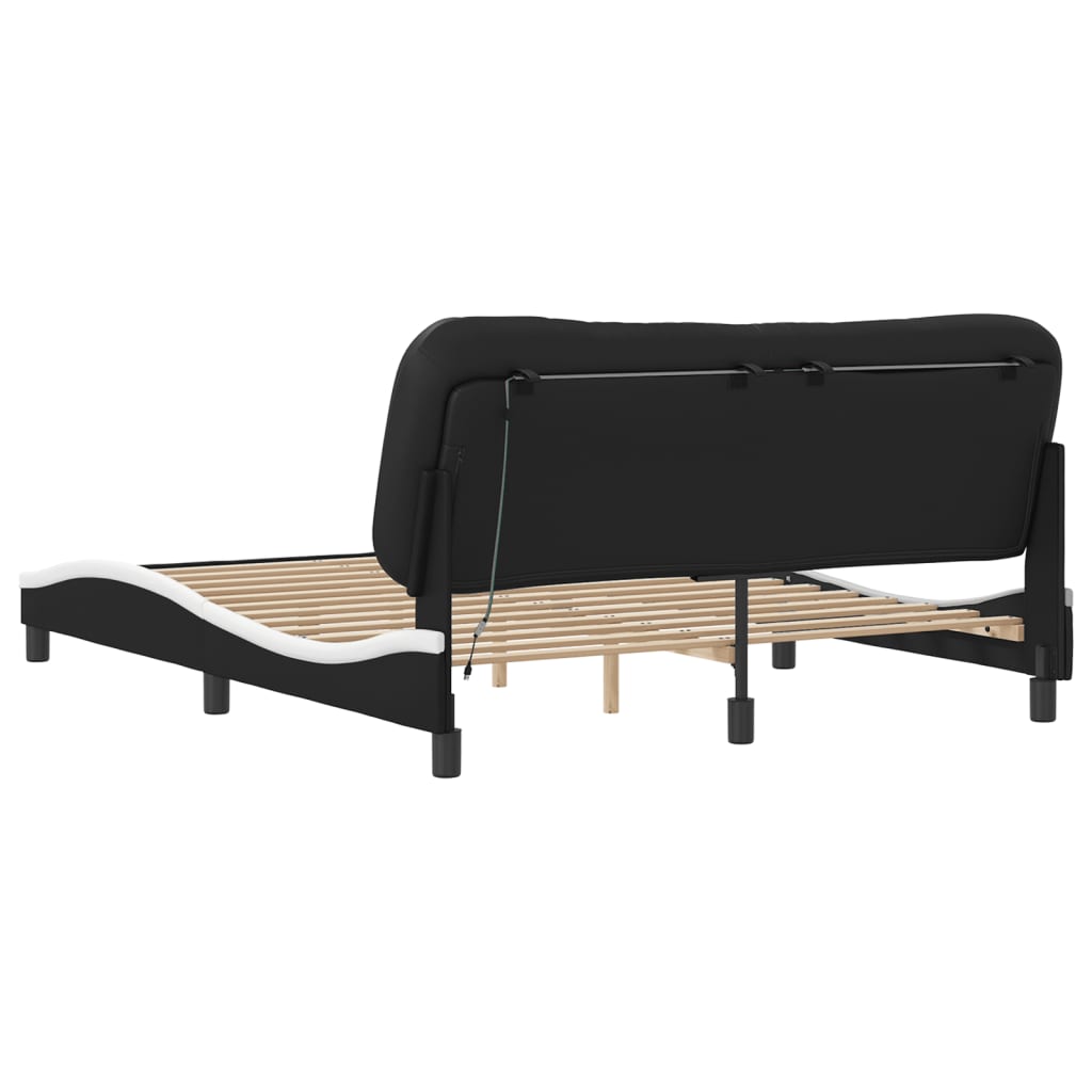 8721012356887_g_en_hd_8 vidaXL Bed Frame with LED without Mattress "Hvar" Black and White 152x203 cm Queen - Image 10