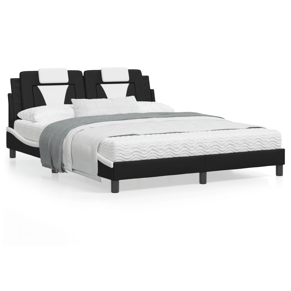 8721012357761_g_en_hd_3 vidaXL Bed Frame "Viana" with LED without Mattress Black and White 152x203 cm Queen - Image 5