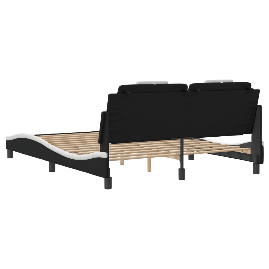 8721012357761_g_en_hd_7 vidaXL Bed Frame "Viana" with LED without Mattress Black and White 152x203 cm Queen - Image 9