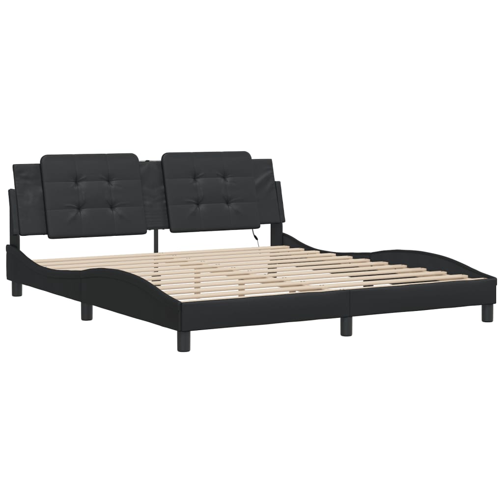 8721012358393_g_en_hd_1 vidaXL Bed Frame with LED without Mattress "Zadar" Black 180x200 cm King - Image 3
