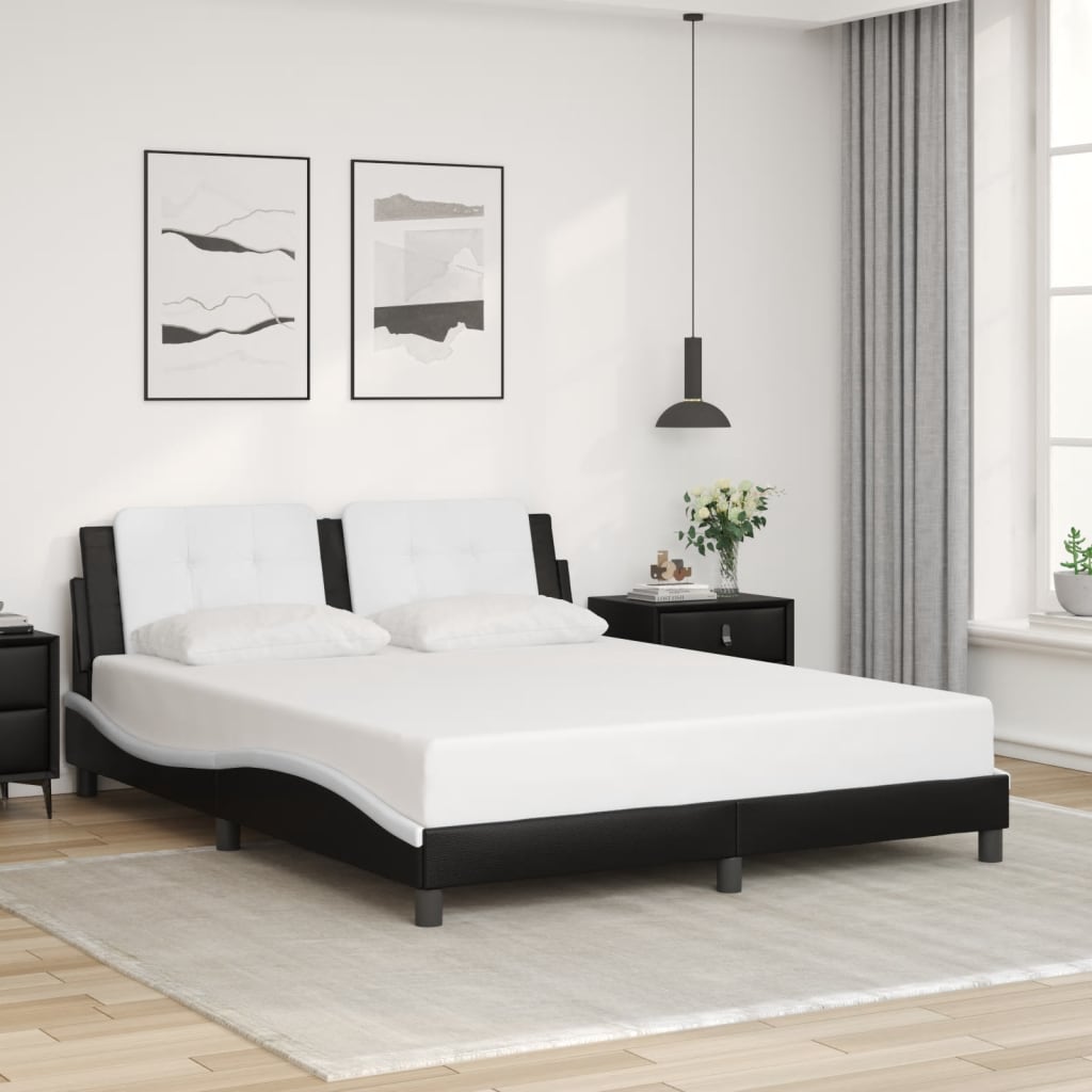 8721012358645_g_en_hd_2 vidaXL Bed Frame with LED without Mattress "Zadar" Black and White 152x203 cm Queen - Image 4