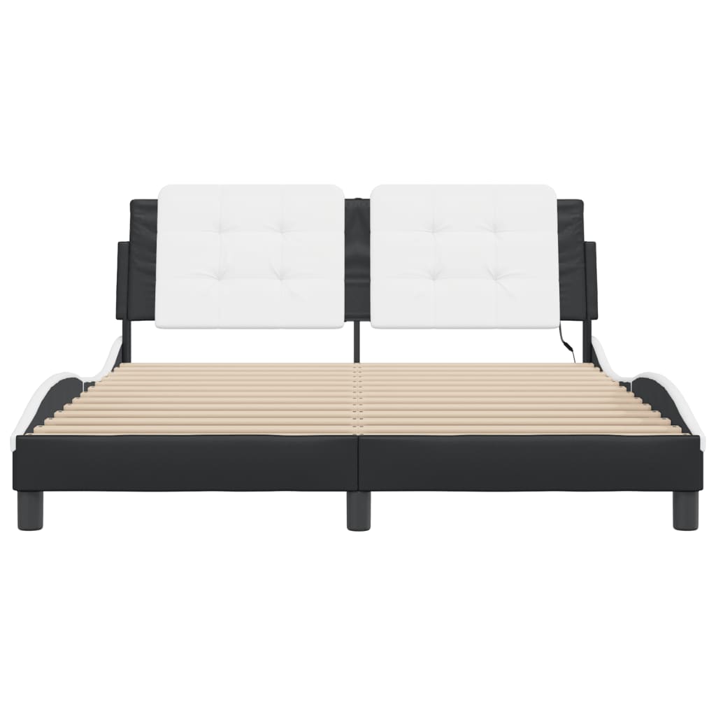 8721012358645_g_en_hd_4 vidaXL Bed Frame with LED without Mattress "Zadar" Black and White 152x203 cm Queen - Image 6