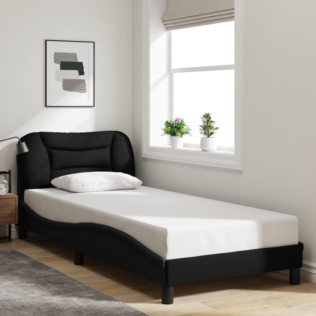 8721012358720_g_en_hd_2 vidaXL Bed Frame with LED without Mattress "Hvar" Black 90x190 cm Fabric - Image 4