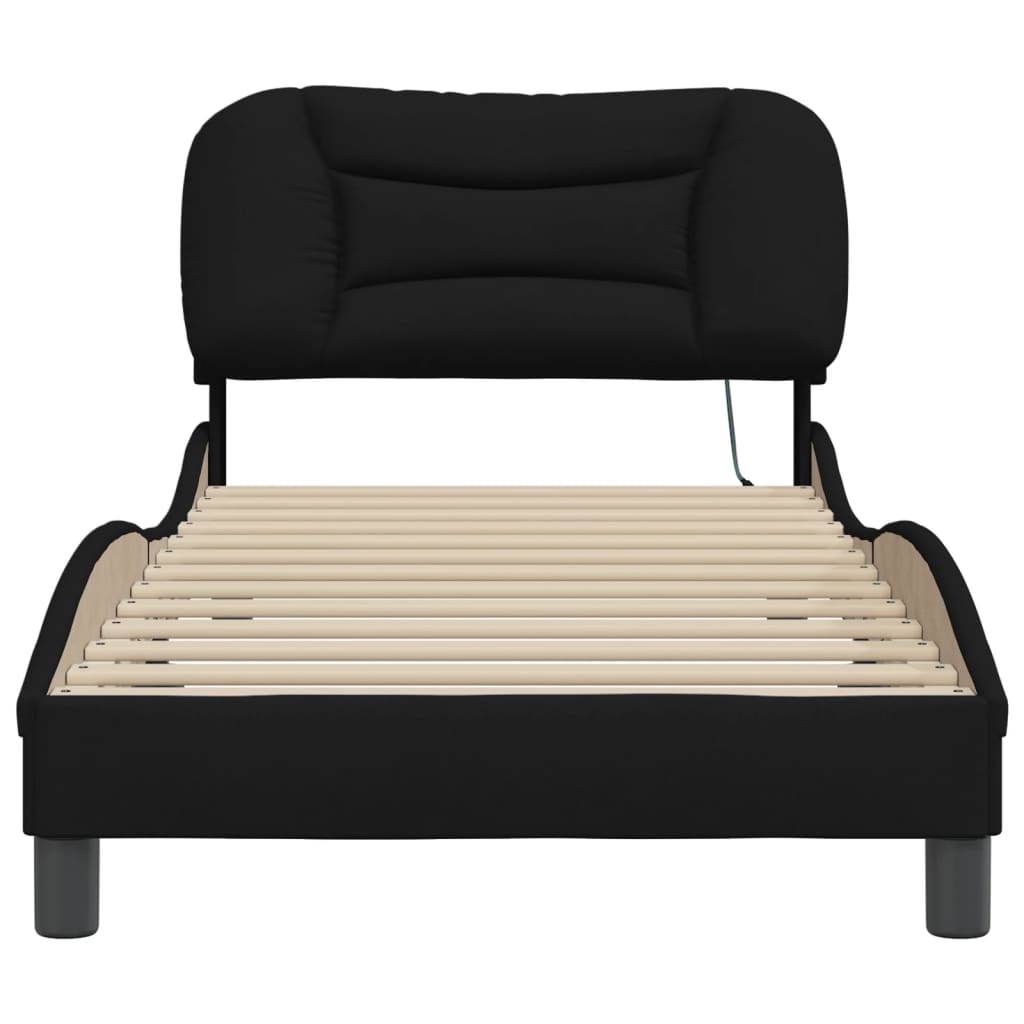 8721012358720_g_en_hd_4 vidaXL Bed Frame with LED without Mattress "Hvar" Black 90x190 cm Fabric - Image 6