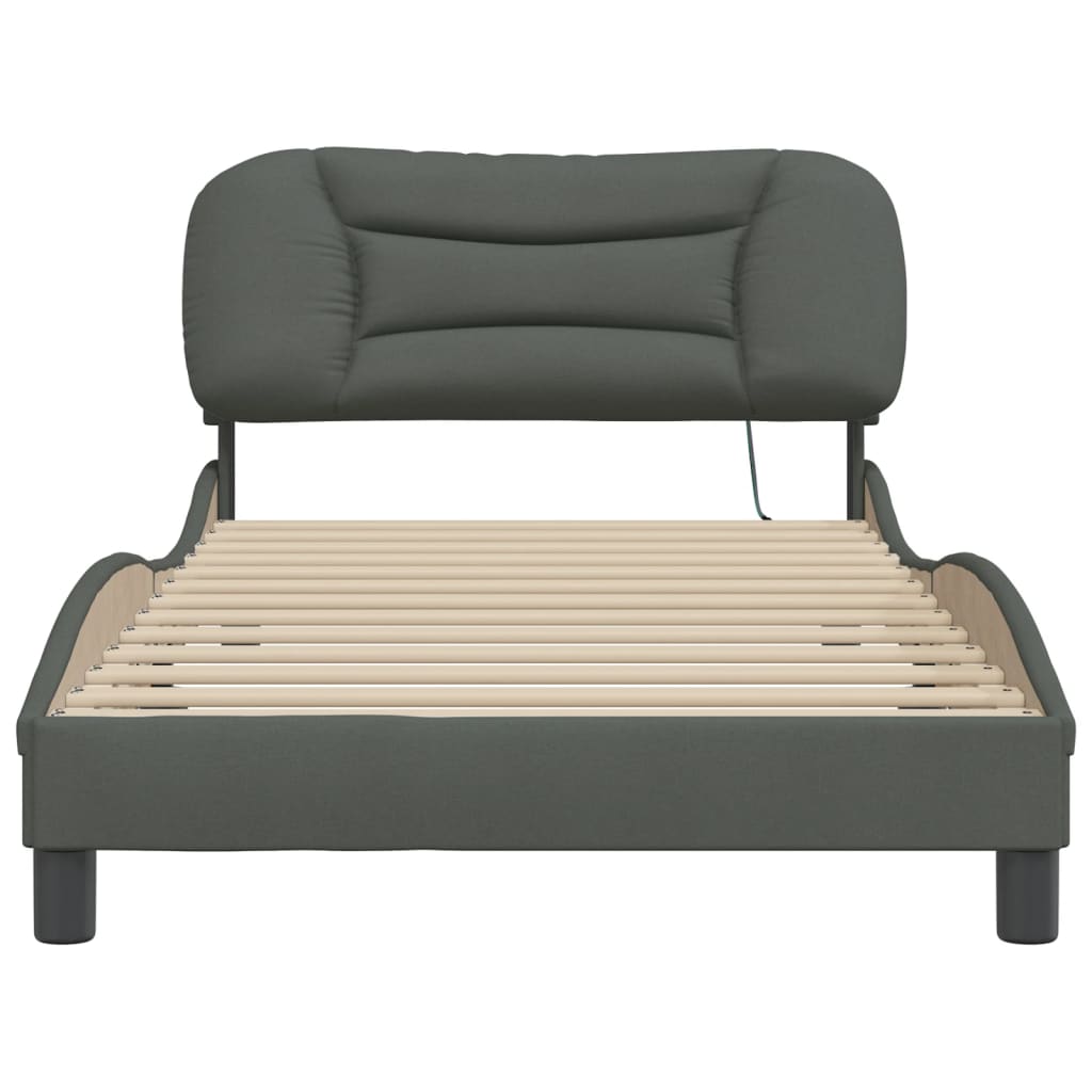 8721012358737_g_en_hd_4 vidaXL Bed Frame with LED without Mattress "Hvar" Dark Grey 107x203 cm King Single Fabric - Image 6