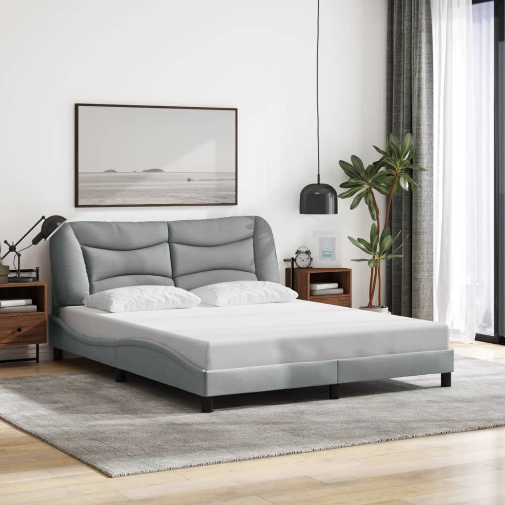 8721012358775_g_en_hd_2 vidaXL Bed Frame with LED without Mattress "Hvar" Dark Grey 152x203 cm Queen Fabric - Image 4