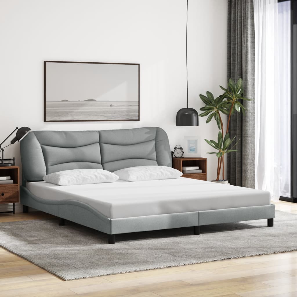 8721012358799_g_en_hd_2 vidaXL Bed Frame with LED without Mattress "Hvar" Dark Grey 180x200 cm King Fabric - Image 4