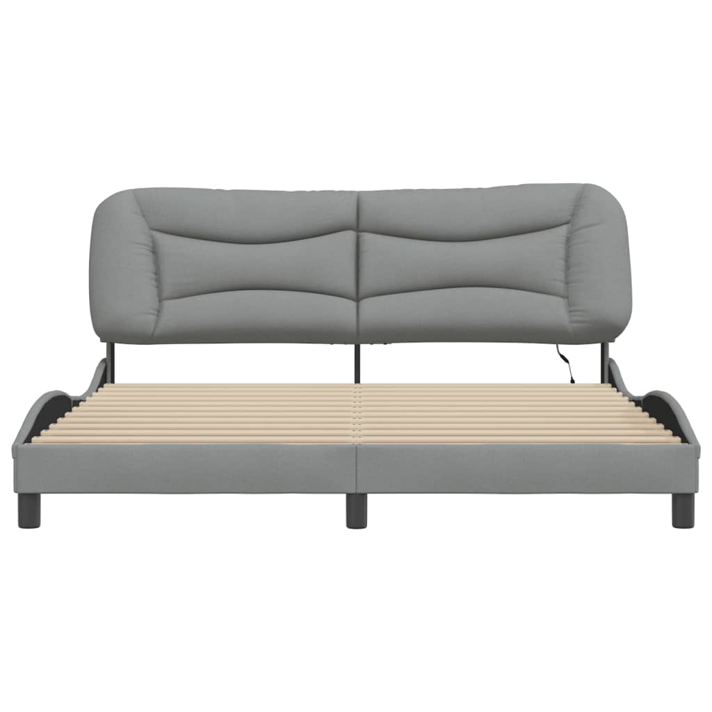 8721012358799_g_en_hd_4 vidaXL Bed Frame with LED without Mattress "Hvar" Dark Grey 180x200 cm King Fabric - Image 6