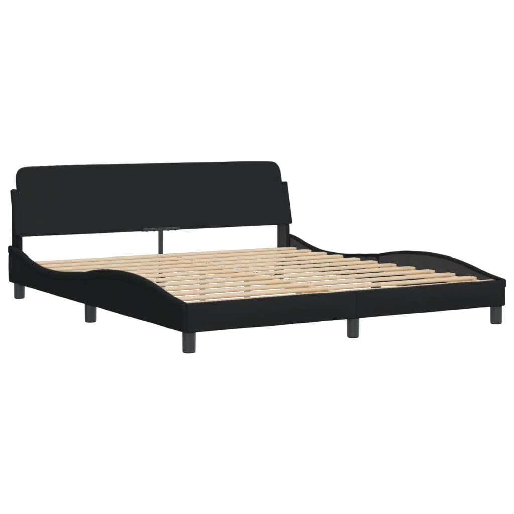 8721012358805_g_en_hd_7 vidaXL Bed Frame with LED without Mattress "Hvar" Black 180x200 cm King Fabric - Image 9