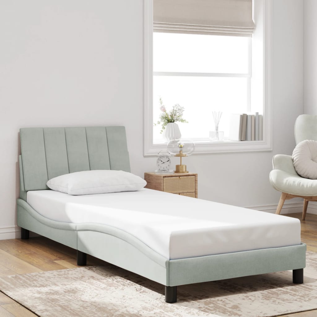 8721012358812_g_en_hd_3 vidaXL Bed Frame with LED without Mattress "Hanko" Dark Grey 90x190 cm Velvet - Image 4