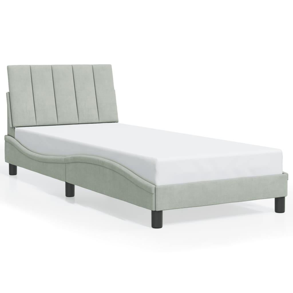 8721012358812_g_en_hd_4 vidaXL Bed Frame with LED without Mattress "Hanko" Dark Grey 90x190 cm Velvet - Image 5
