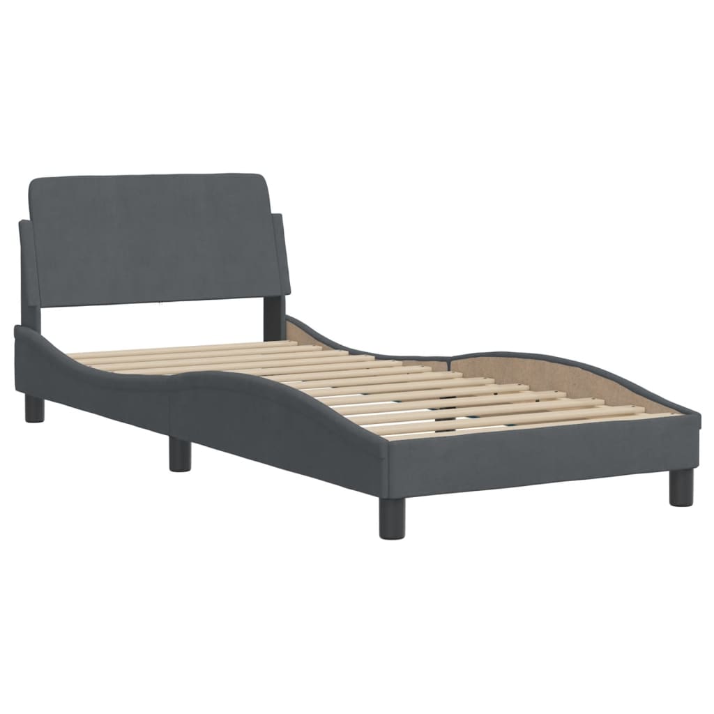 8721012358874_g_en_hd_7 vidaXL Bed Frame with LED without Mattress Dark Grey 90x190 cm Velvet - Image 9