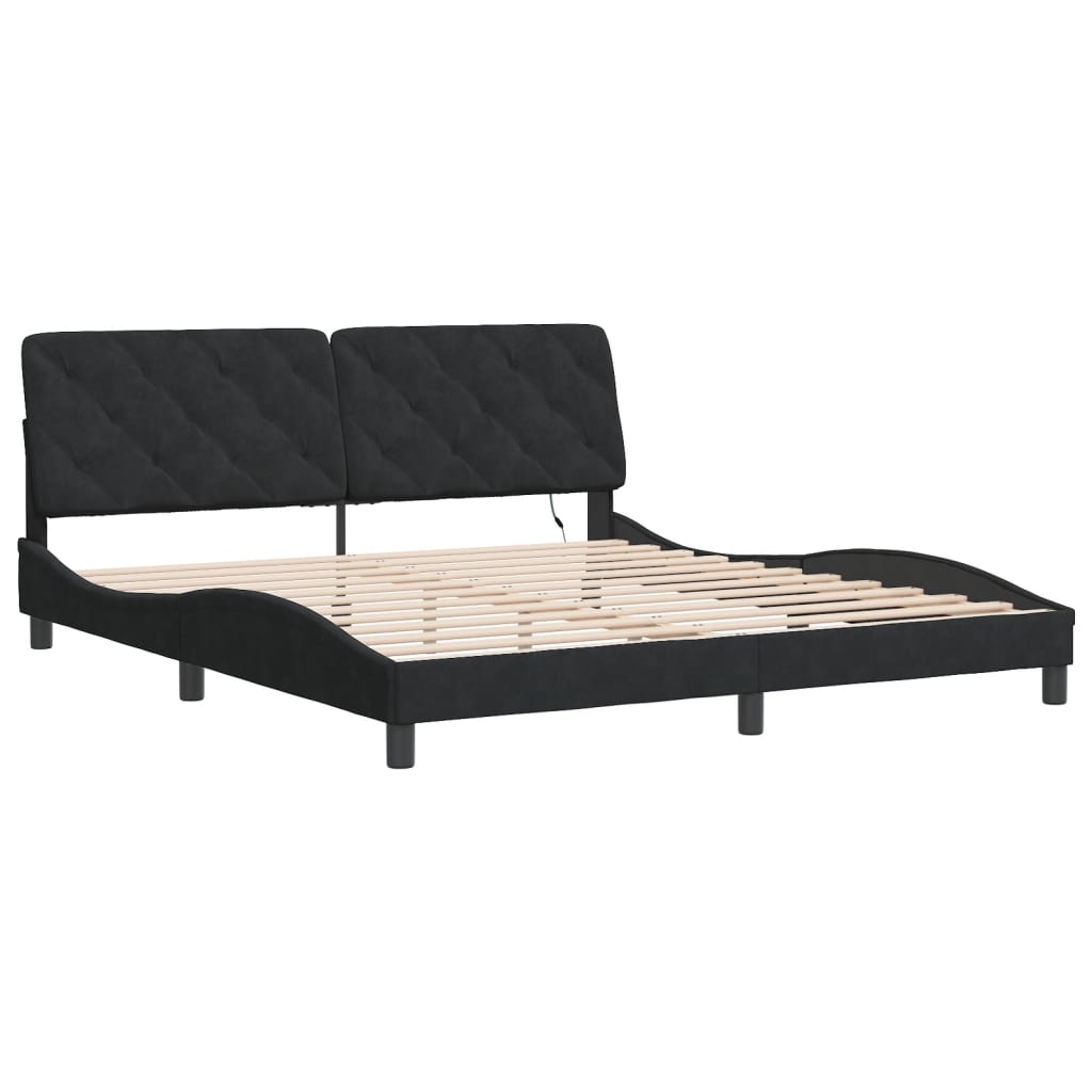 8721012358942_g_en_hd_1 vidaXL Bed Frame with LED without Mattress Black 180x200 cm Velvet - Image 3