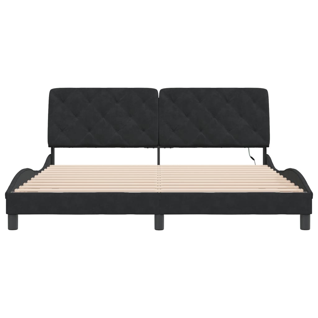 8721012358942_g_en_hd_4 vidaXL Bed Frame with LED without Mattress Black 180x200 cm Velvet - Image 6