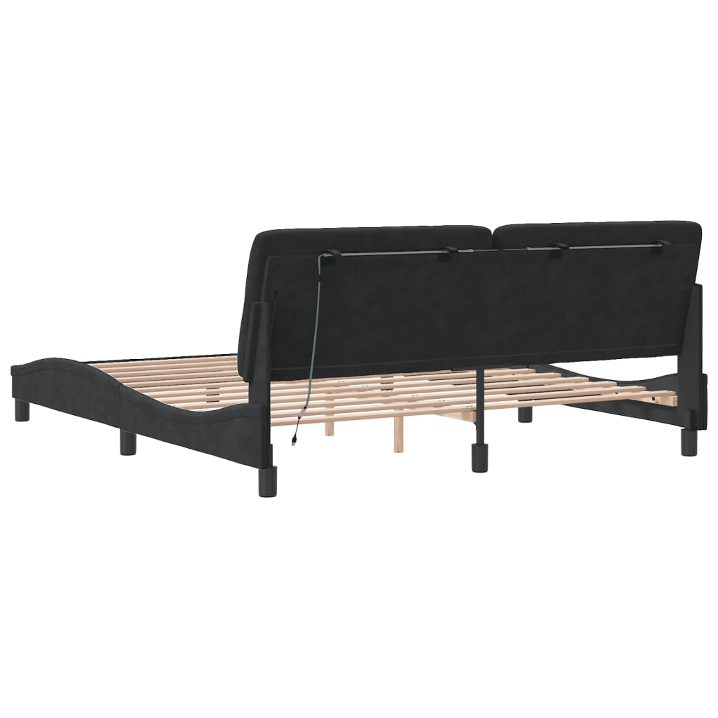 8721012358942_g_en_hd_6 vidaXL Bed Frame with LED without Mattress Black 180x200 cm Velvet - Image 8