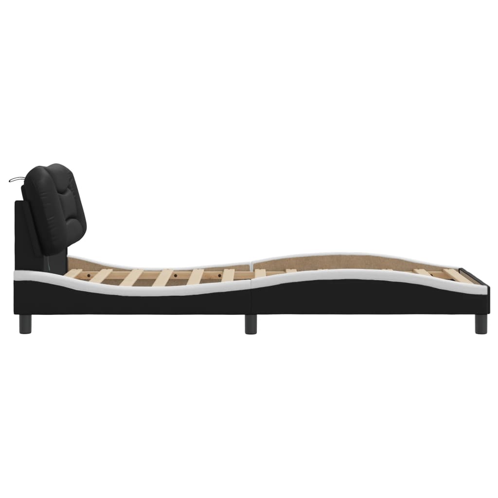 8721012358966_g_en_hd_5 vidaXL Bed Frame with LED without Mattress "Hvar" Black and White 90x190 cm - Image 7