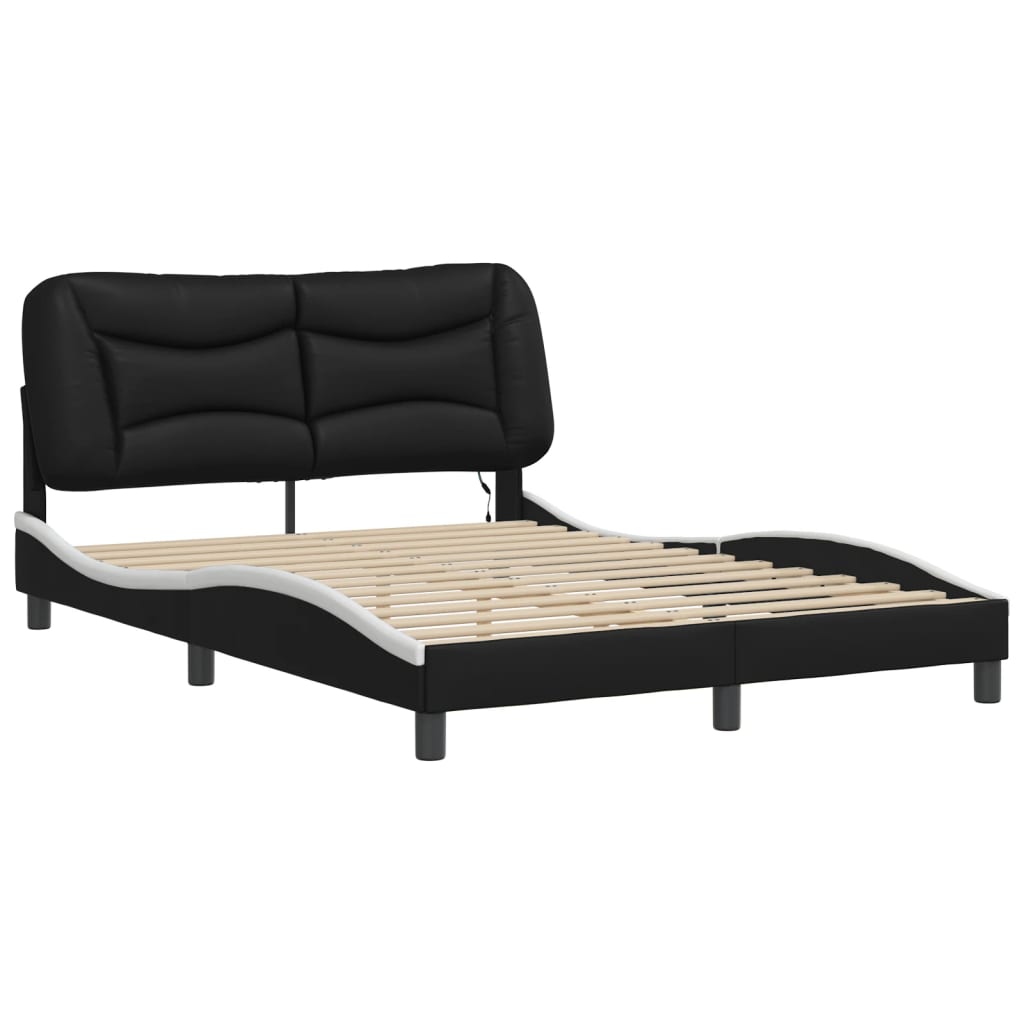 8721012359000_g_en_hd_1 vidaXL Bed Frame with LED without Mattress "Hvar" Black and White 137x190 cm Double - Image 3