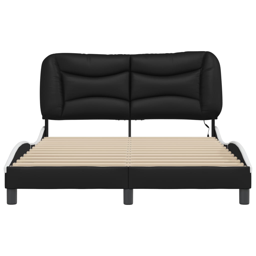 8721012359000_g_en_hd_4 vidaXL Bed Frame with LED without Mattress "Hvar" Black and White 137x190 cm Double - Image 6