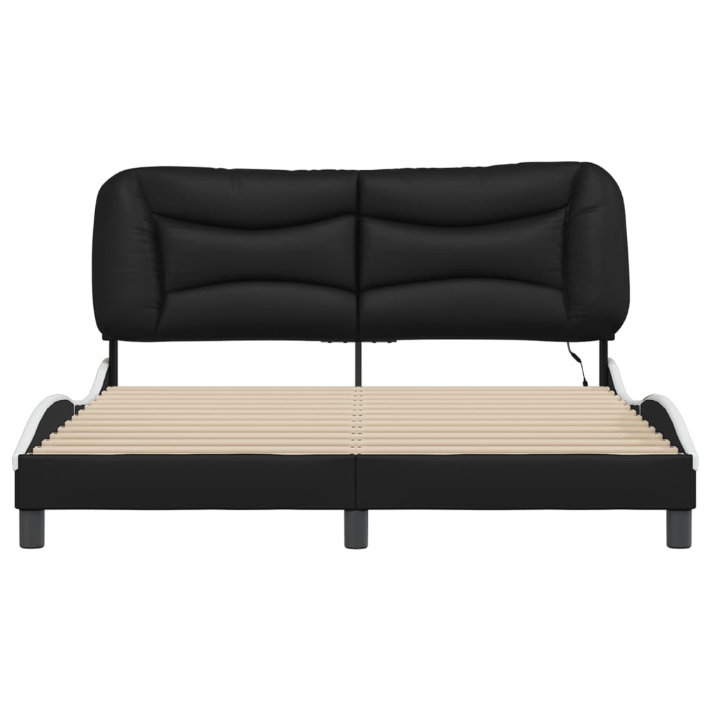 8721012359024_g_en_hd_4 vidaXL Bed Frame with LED without Mattress "Hvar" Black and White 152x203 cm Queen - Image 6