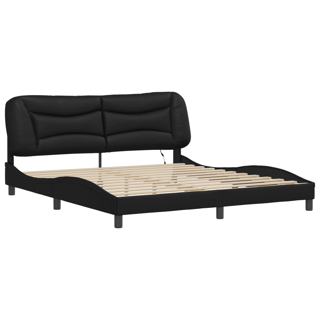 8721012359031_g_en_hd_1 vidaXL Bed Frame with LED without Mattress "Hvar" Black 180x200 cm King - Image 3