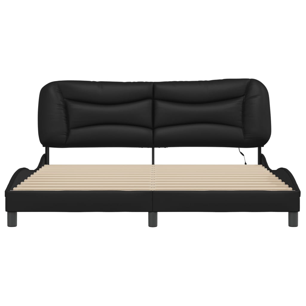 8721012359031_g_en_hd_4 vidaXL Bed Frame with LED without Mattress "Hvar" Black 180x200 cm King - Image 6