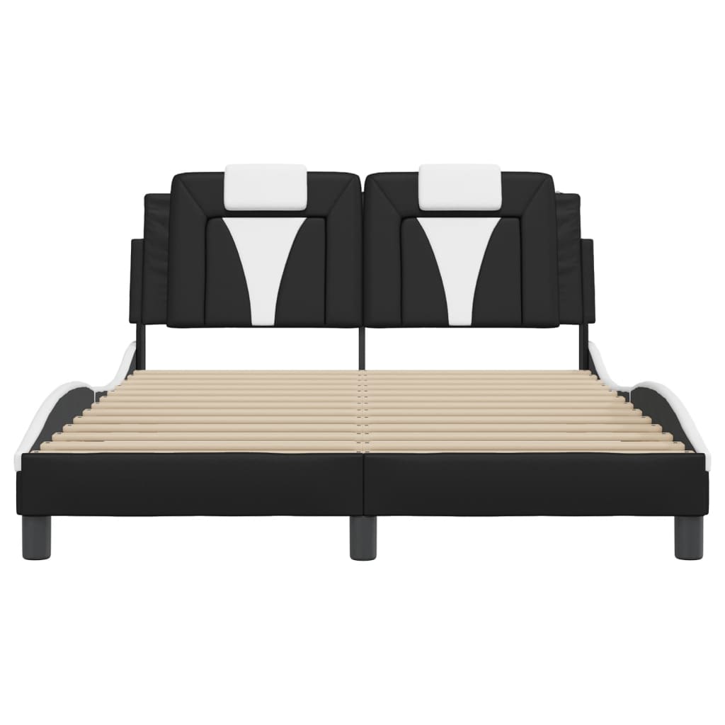 8721012359109_g_en_hd_4 vidaXL Bed Frame "Viana" with LED without Mattress Black and White 137x190 cm Double - Image 6