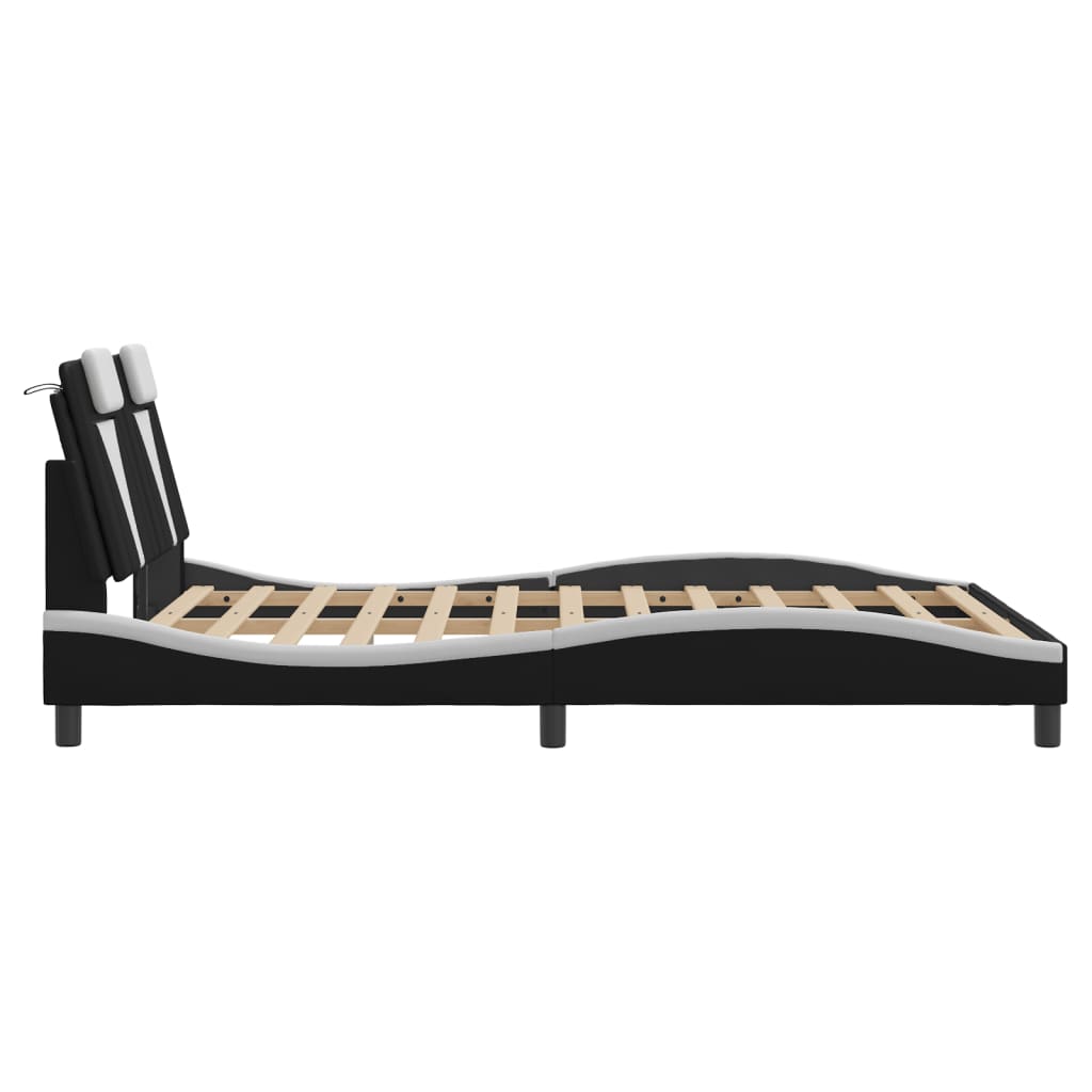 8721012359109_g_en_hd_5 vidaXL Bed Frame "Viana" with LED without Mattress Black and White 137x190 cm Double - Image 7