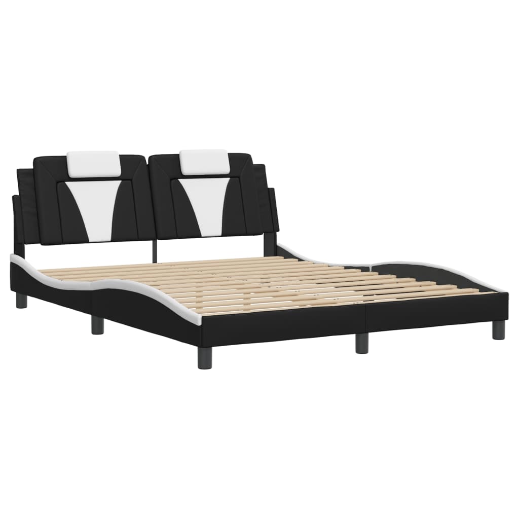 8721012359123_g_en_hd_1 vidaXL Bed Frame "Viana" with LED without Mattress Black and White 152x203 cm Queen - Image 3