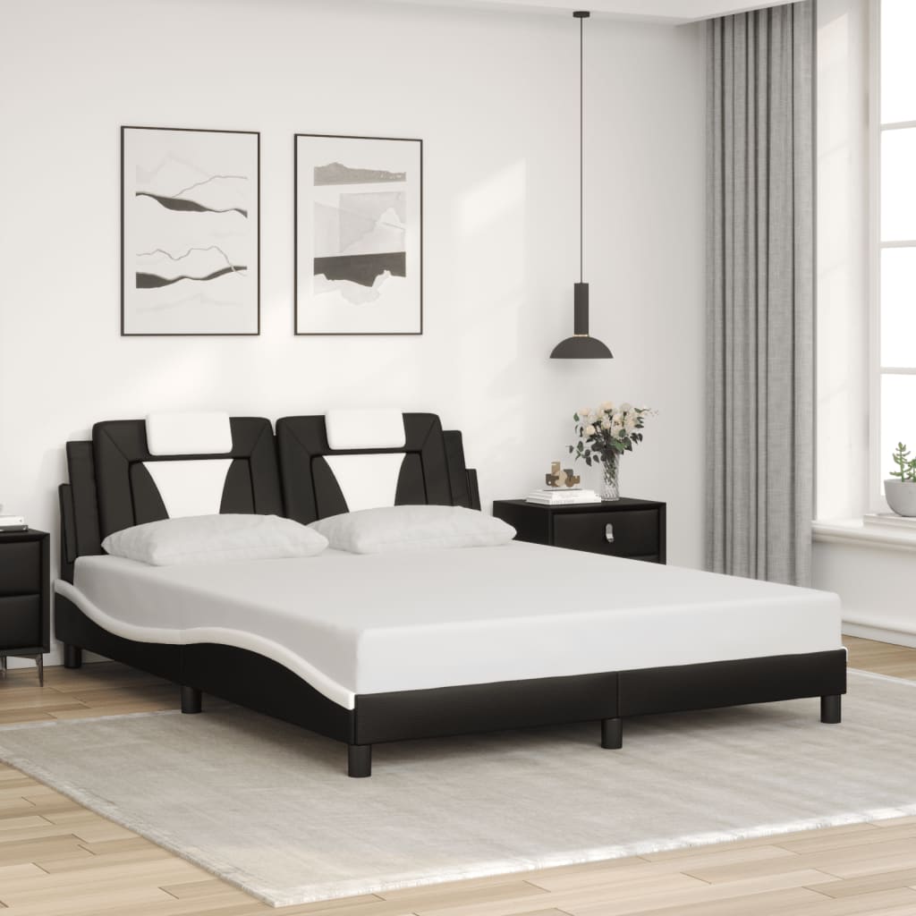 8721012359123_g_en_hd_2 vidaXL Bed Frame "Viana" with LED without Mattress Black and White 152x203 cm Queen - Image 4