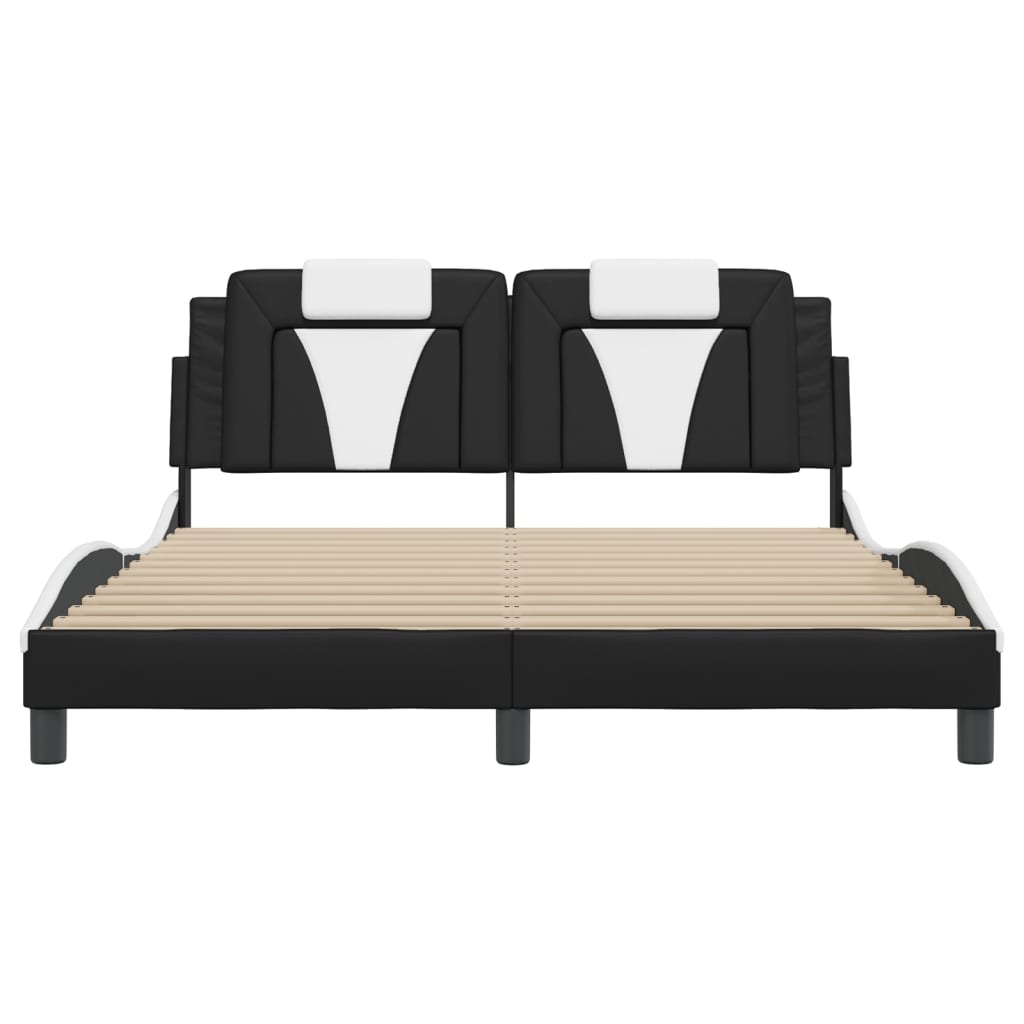 8721012359123_g_en_hd_4 vidaXL Bed Frame "Viana" with LED without Mattress Black and White 152x203 cm Queen - Image 6