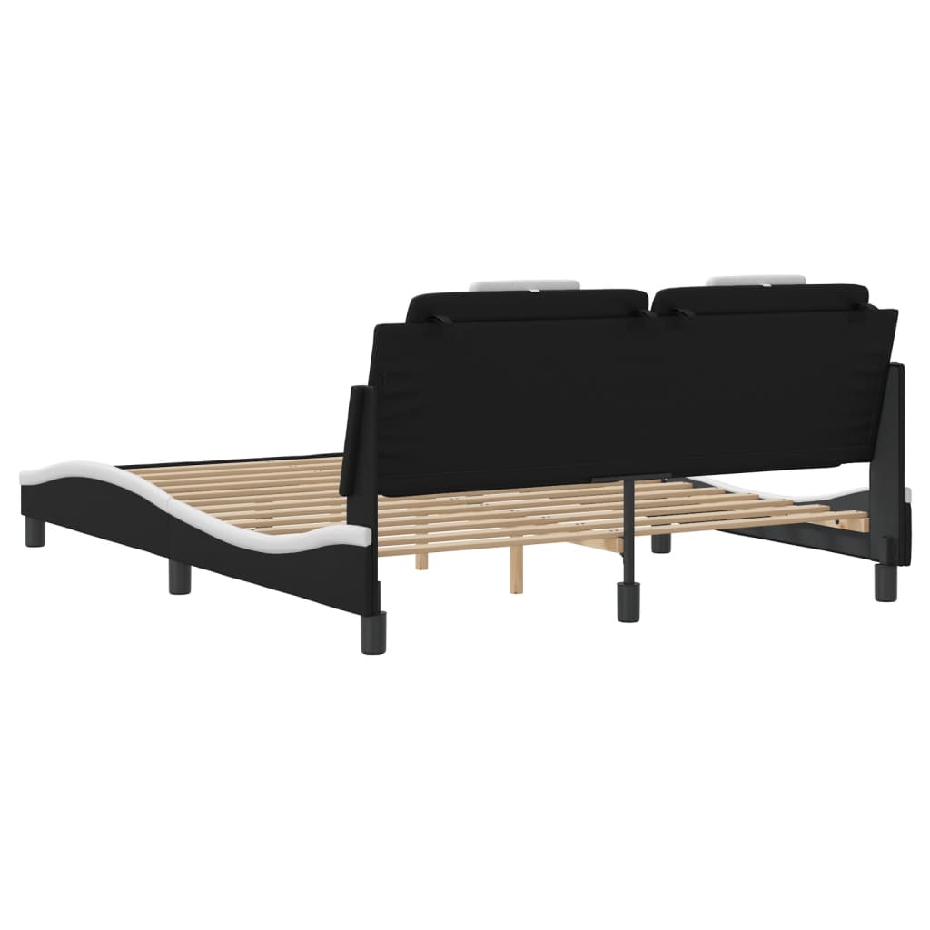 8721012359123_g_en_hd_6 vidaXL Bed Frame "Viana" with LED without Mattress Black and White 152x203 cm Queen - Image 8