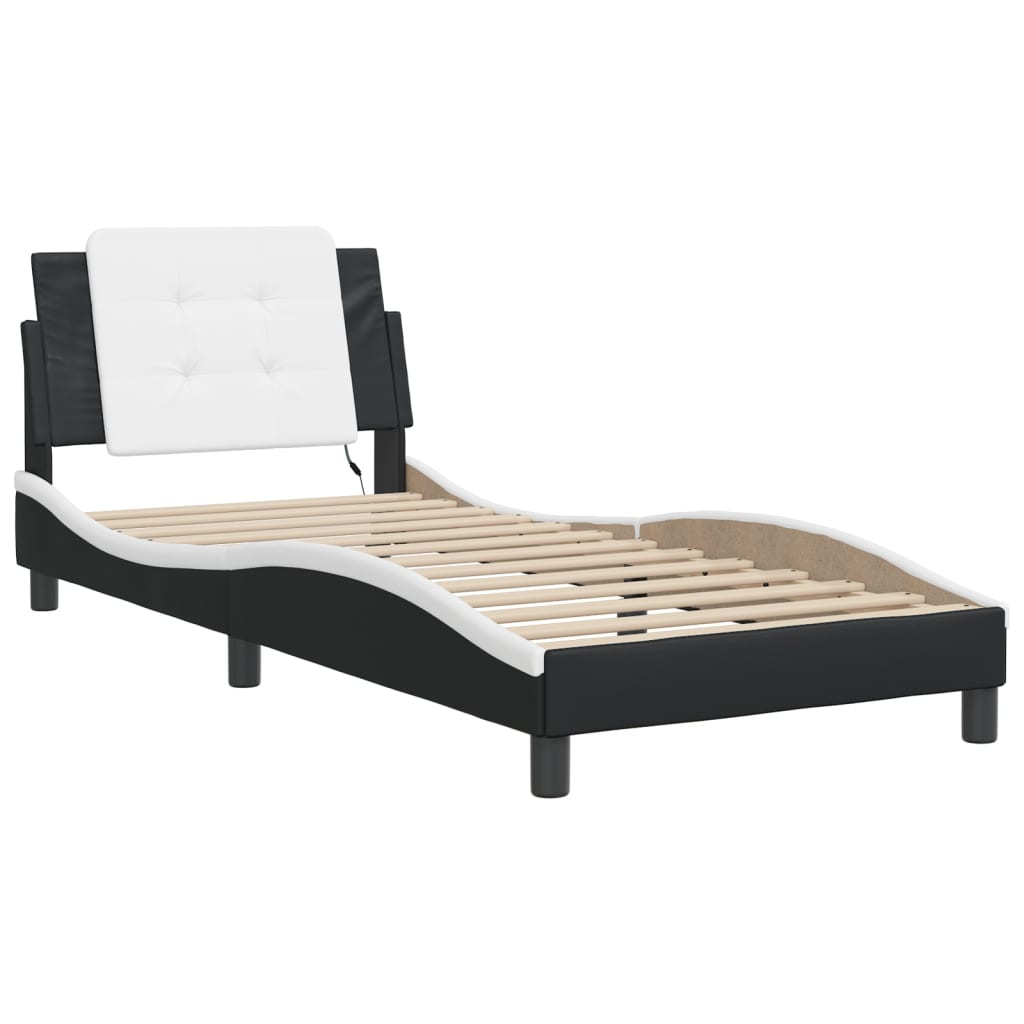 8721012359185_g_en_hd_1 vidaXL Bed Frame with LED without Mattress "Zadar" Black and White 107x203 cm King Single" - Image 3