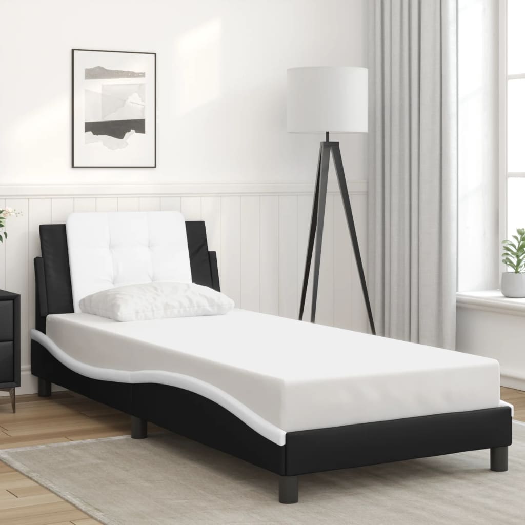 8721012359185_g_en_hd_2 vidaXL Bed Frame with LED without Mattress "Zadar" Black and White 107x203 cm King Single" - Image 4