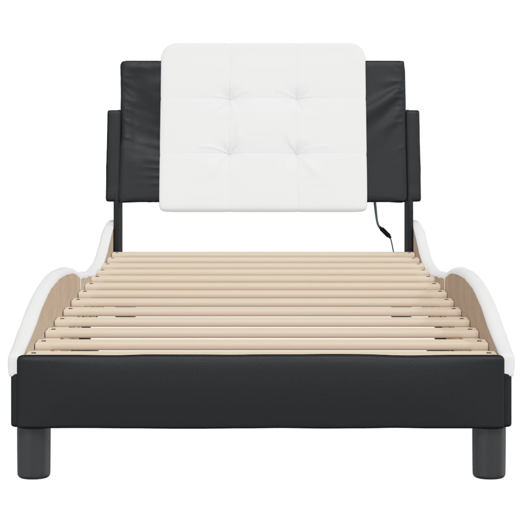 8721012359185_g_en_hd_4 vidaXL Bed Frame with LED without Mattress "Zadar" Black and White 107x203 cm King Single" - Image 6