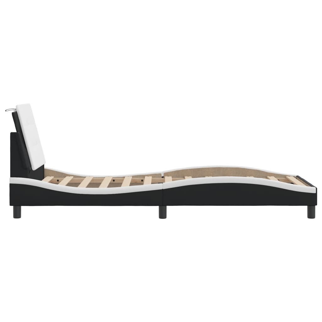 8721012359185_g_en_hd_5 vidaXL Bed Frame with LED without Mattress "Zadar" Black and White 107x203 cm King Single" - Image 7
