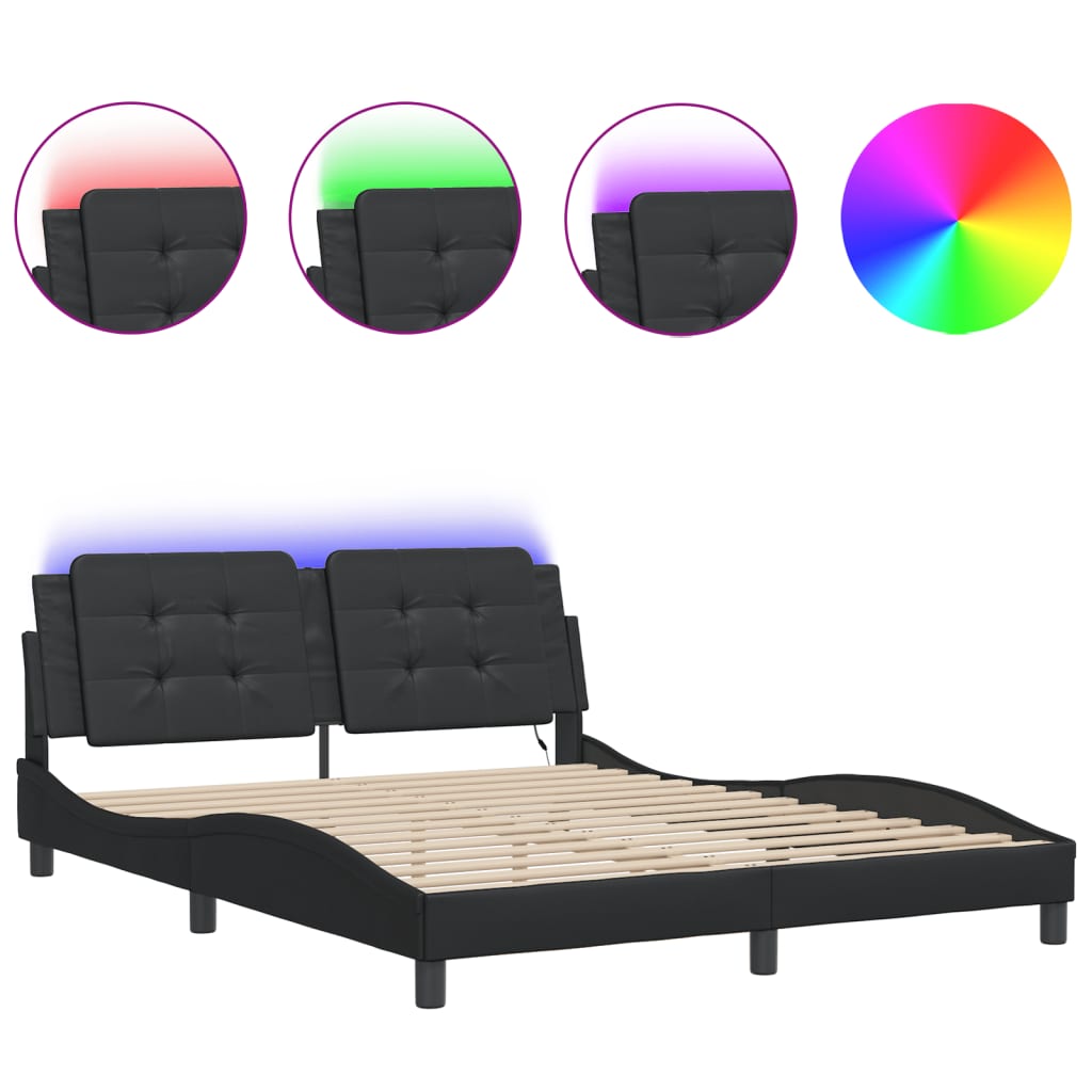 8721012359215_a_en_hd_1 vidaXL Bed Frame with LED without Mattress "Zadar" Black 152x203 cm Queen - Image 2