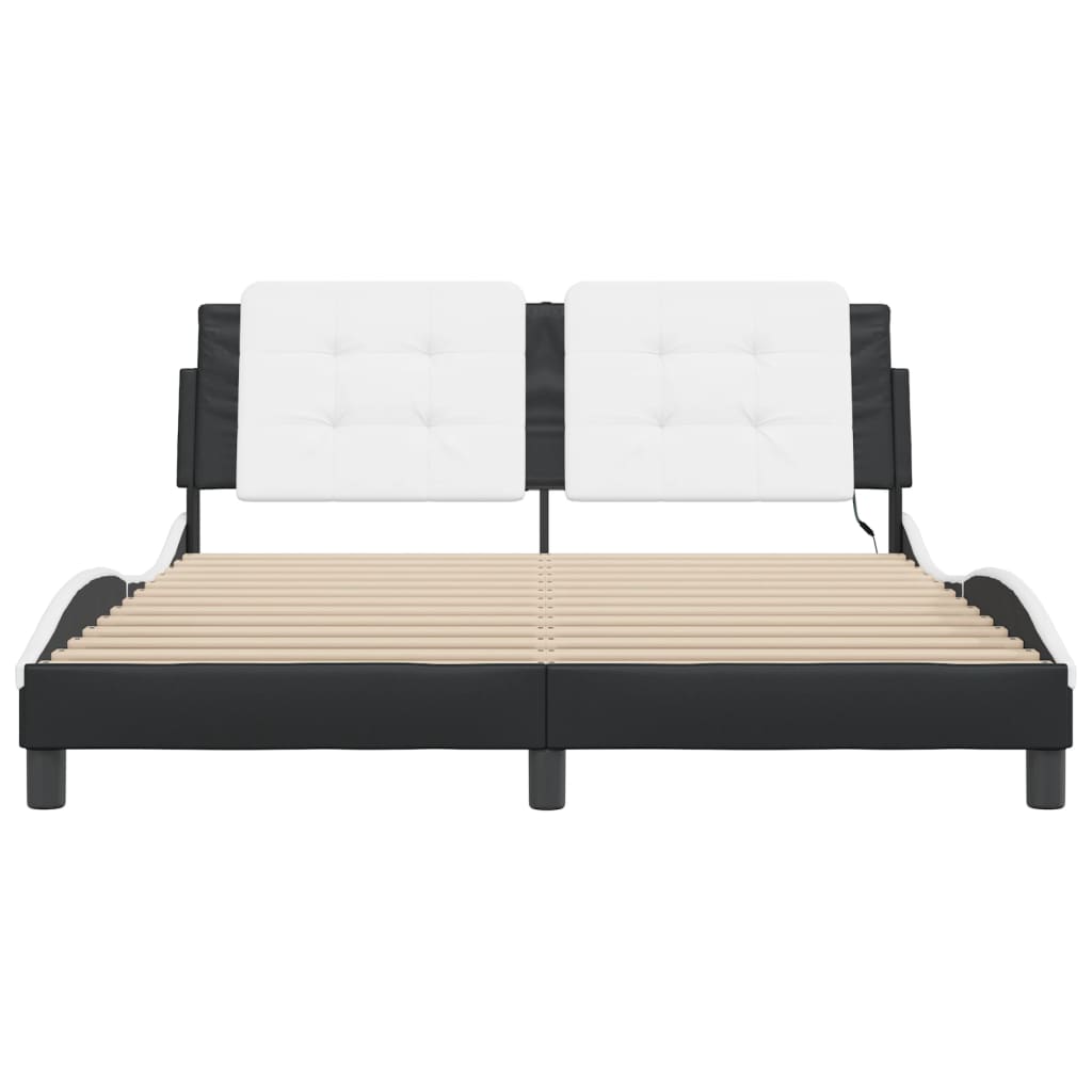 8721012359222_g_en_hd_4 vidaXL Bed Frame with LED without Mattress "Zadar" Black and White 152x203 cm Queen - Image 6