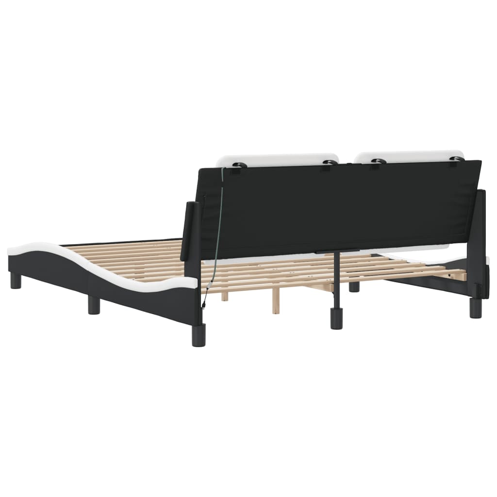 8721012359222_g_en_hd_6 vidaXL Bed Frame with LED without Mattress "Zadar" Black and White 152x203 cm Queen - Image 8