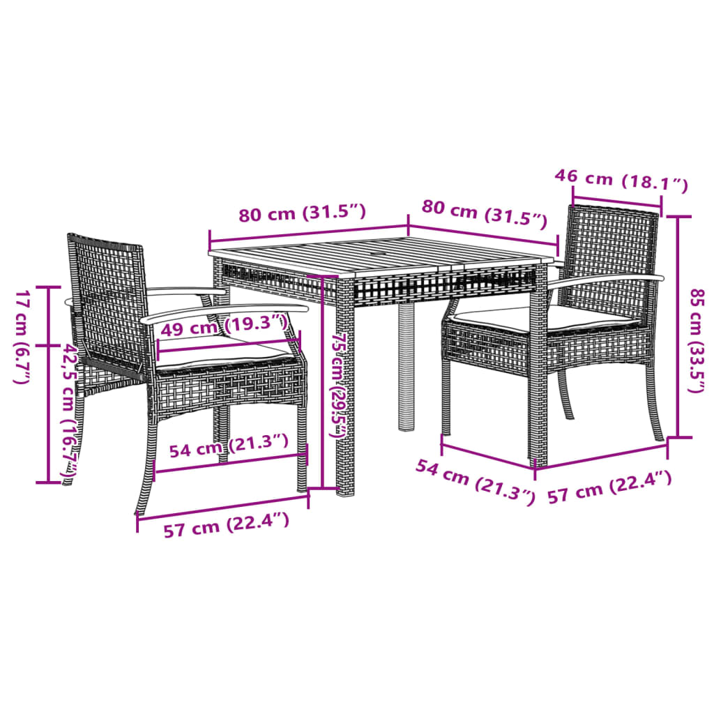 8721012359376_g_en_hd_5 vidaXL 3 Piece Garden Dining Set with Cushions Black Poly Rattan - Image 7