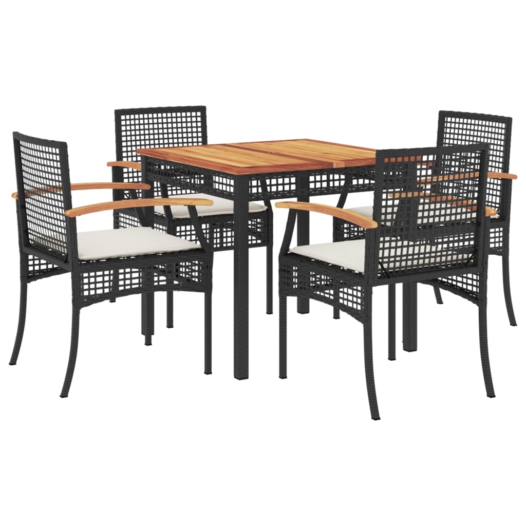 8721012359383_a_en_hd_1 vidaXL 5 Piece Garden Dining Set with Cushions Black Poly Rattan - Image 2