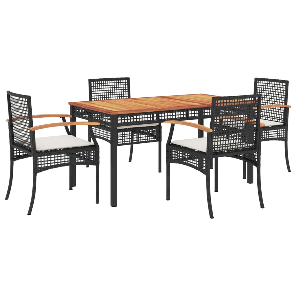 8721012359390_a_en_hd_1 vidaXL 5 Piece Garden Dining Set with Cushions Black Poly Rattan - Image 2
