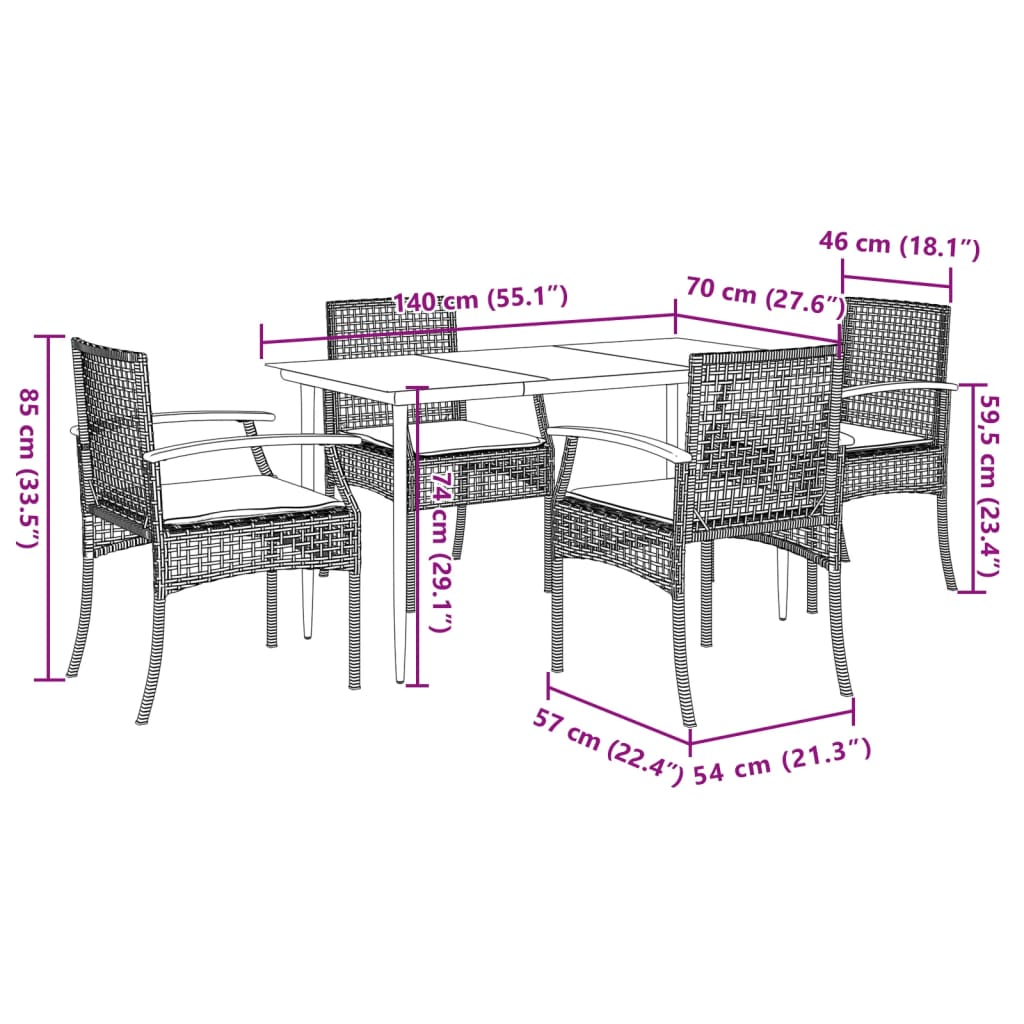 8721012359758_g_en_hd_5 vidaXL 5 Piece Garden Dining Set with Cushions Black Poly Rattan - Image 7