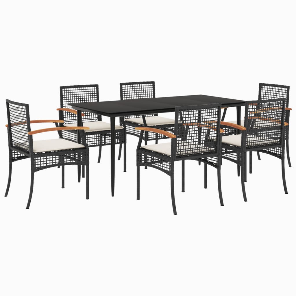 8721012359772_a_en_hd_1 vidaXL 7 Piece Garden Dining Set with Cushions Black Poly Rattan - Image 2