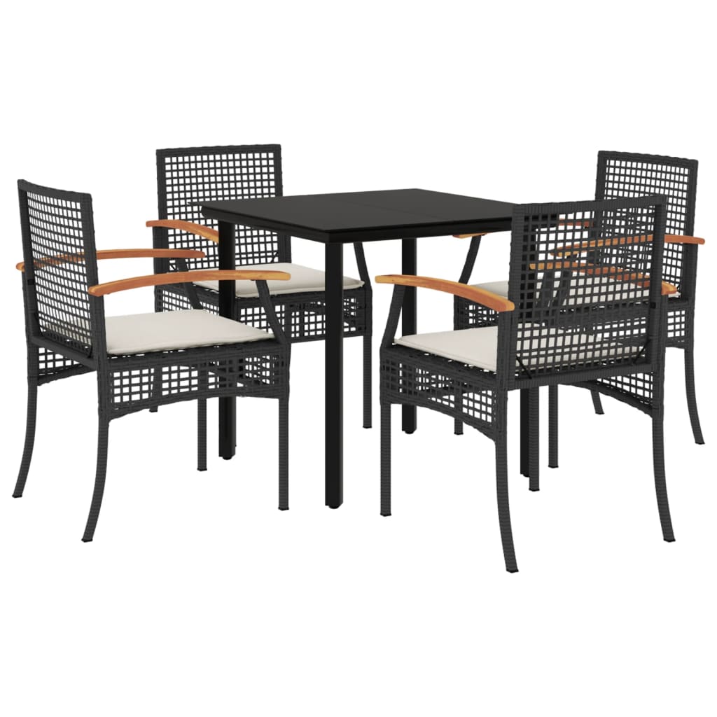 8721012359819_a_en_hd_1 vidaXL 5 Piece Garden Dining Set with Cushions Black Poly Rattan - Image 2
