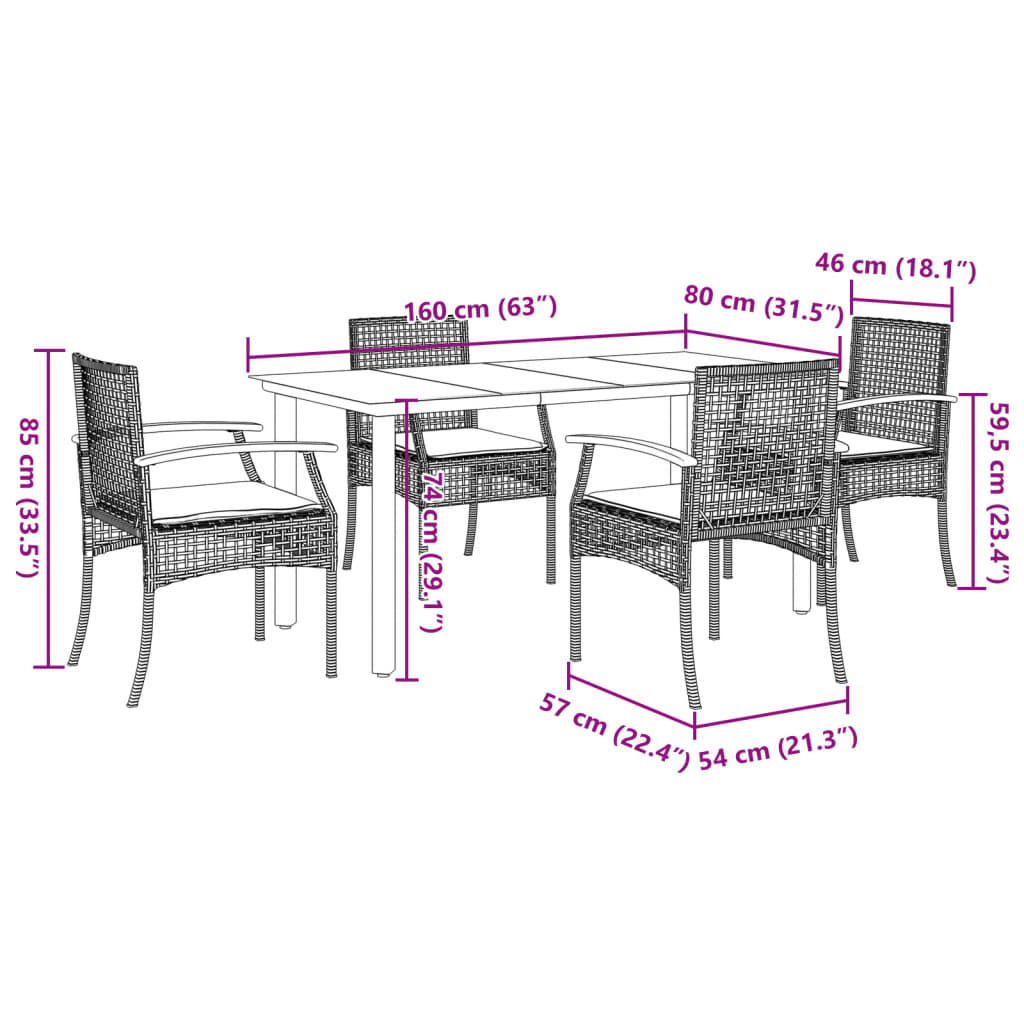 8721012359833_g_en_hd_5 vidaXL 5 Piece Garden Dining Set with Cushions Black Poly Rattan - Image 7