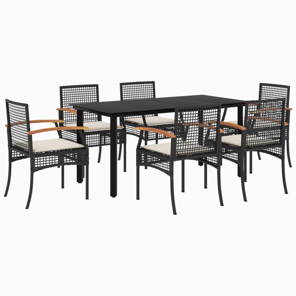 8721012359840_a_en_hd_1 vidaXL 7 Piece Garden Dining Set with Cushions Black Poly Rattan - Image 2