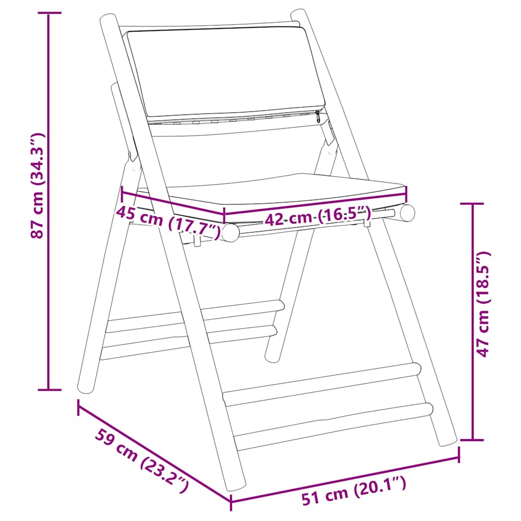 8721012366473_g_en_hd_7 vidaXL 4 Piece Folding Bistro Chairs with Cream White Cushions Bamboo - Image 9