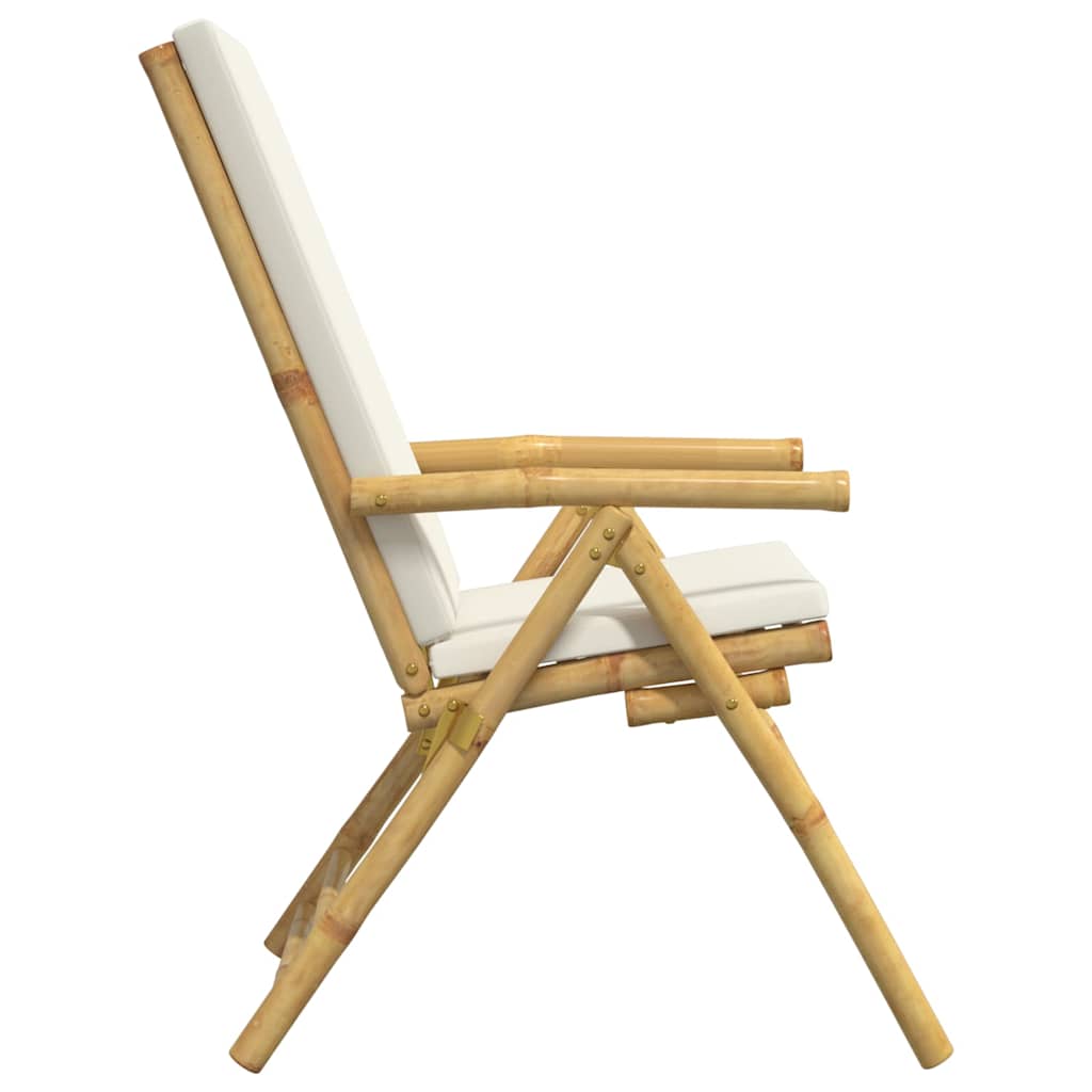 8721012366510_g_en_hd_3 vidaXL 4 Piece Folding Garden Reclining Chairs with Cream White Cushions Bamboo - Image 5