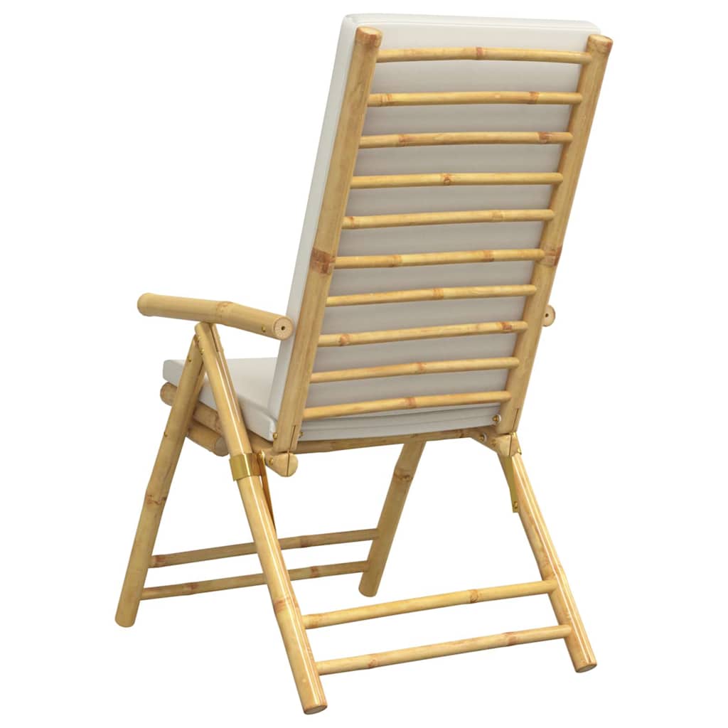 8721012366510_g_en_hd_4 vidaXL 4 Piece Folding Garden Reclining Chairs with Cream White Cushions Bamboo - Image 6